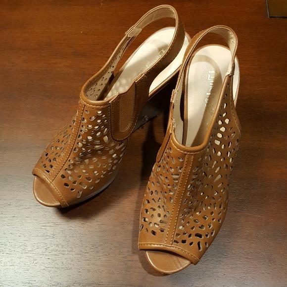 Limelight Shoes - Limelight Brown Vegan Leather Heel Wedges